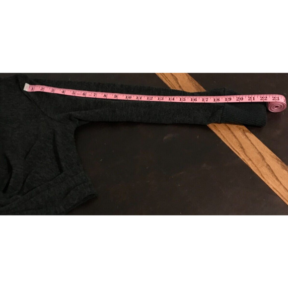 by Anthropologie Women's Charcoal Faux Wrap Surplice Sweater - Size Medium - Picture 4 of 9